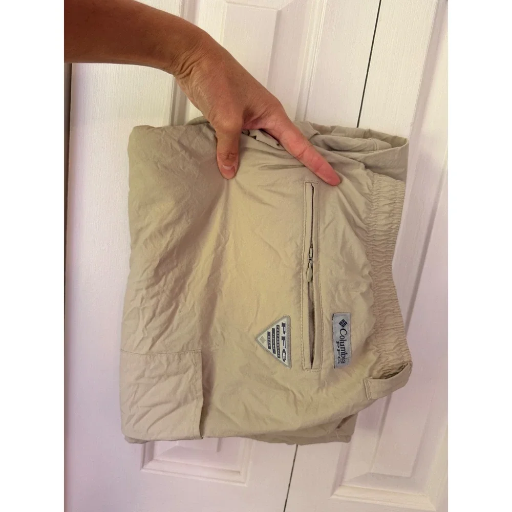 Columbia PFG Convertible Cargo Pants Mens 2X 32L Khaki Tan Zip Off Fishing Gear
